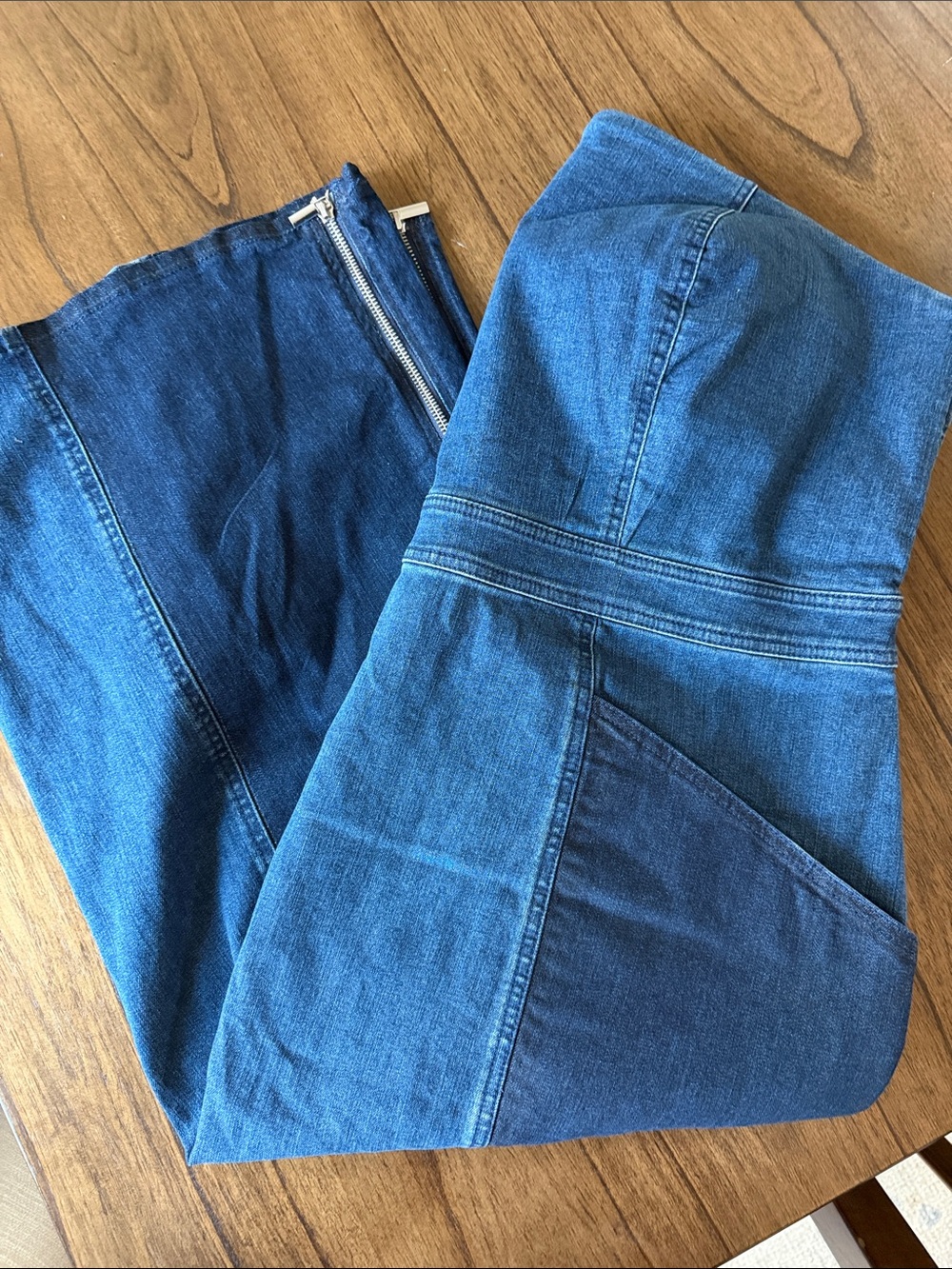 Eloquii Strapless Tube Denim DressTwo-Tone Denim SZ 18 Zipper Sides - Picture 14 of 15